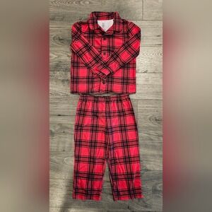 3t Red Black Plaid Pajama Set Cozy Flannel Sleepwear Christmas Pictures Winter